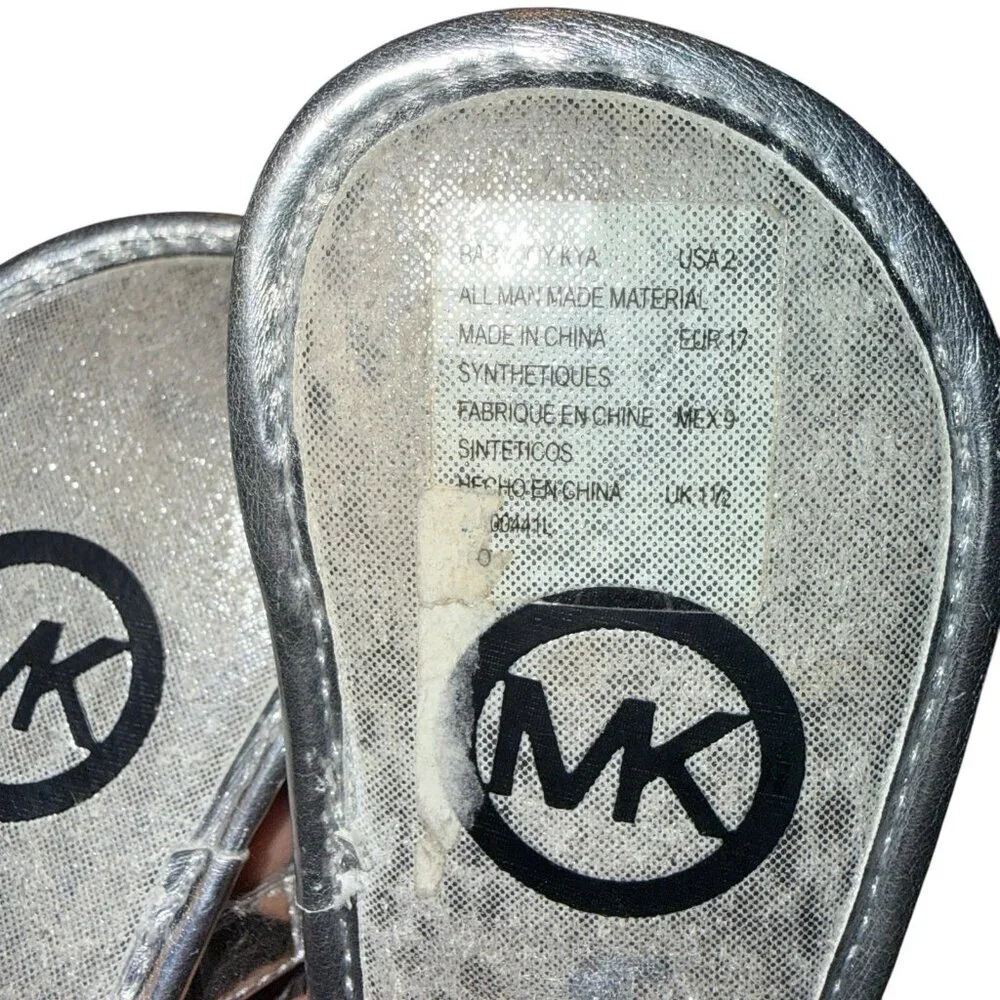 Michael Kors Baby Silver Sandals Shoes Size 2